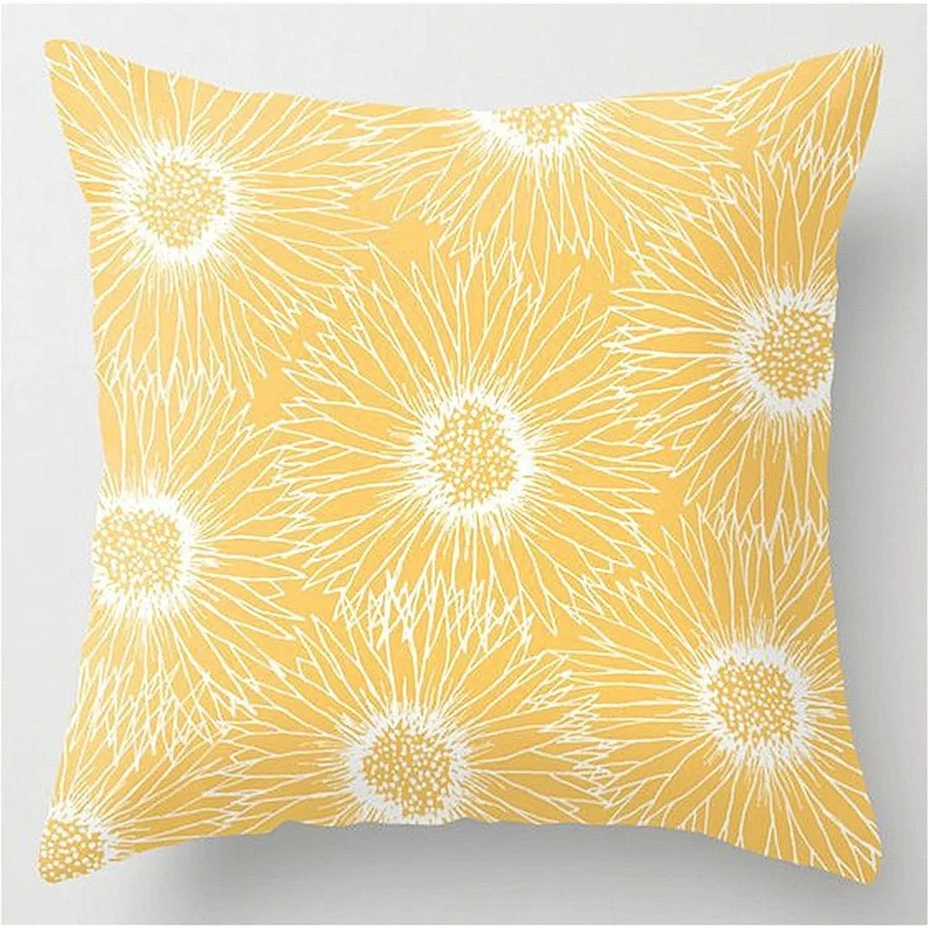 Yellow Velvet Cushion Pillowcase for Square Pillows