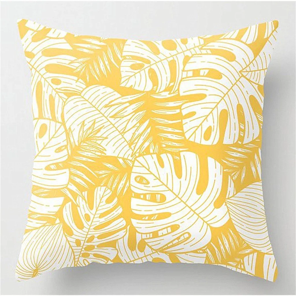 Yellow Velvet Cushion Pillowcase for Square Pillows