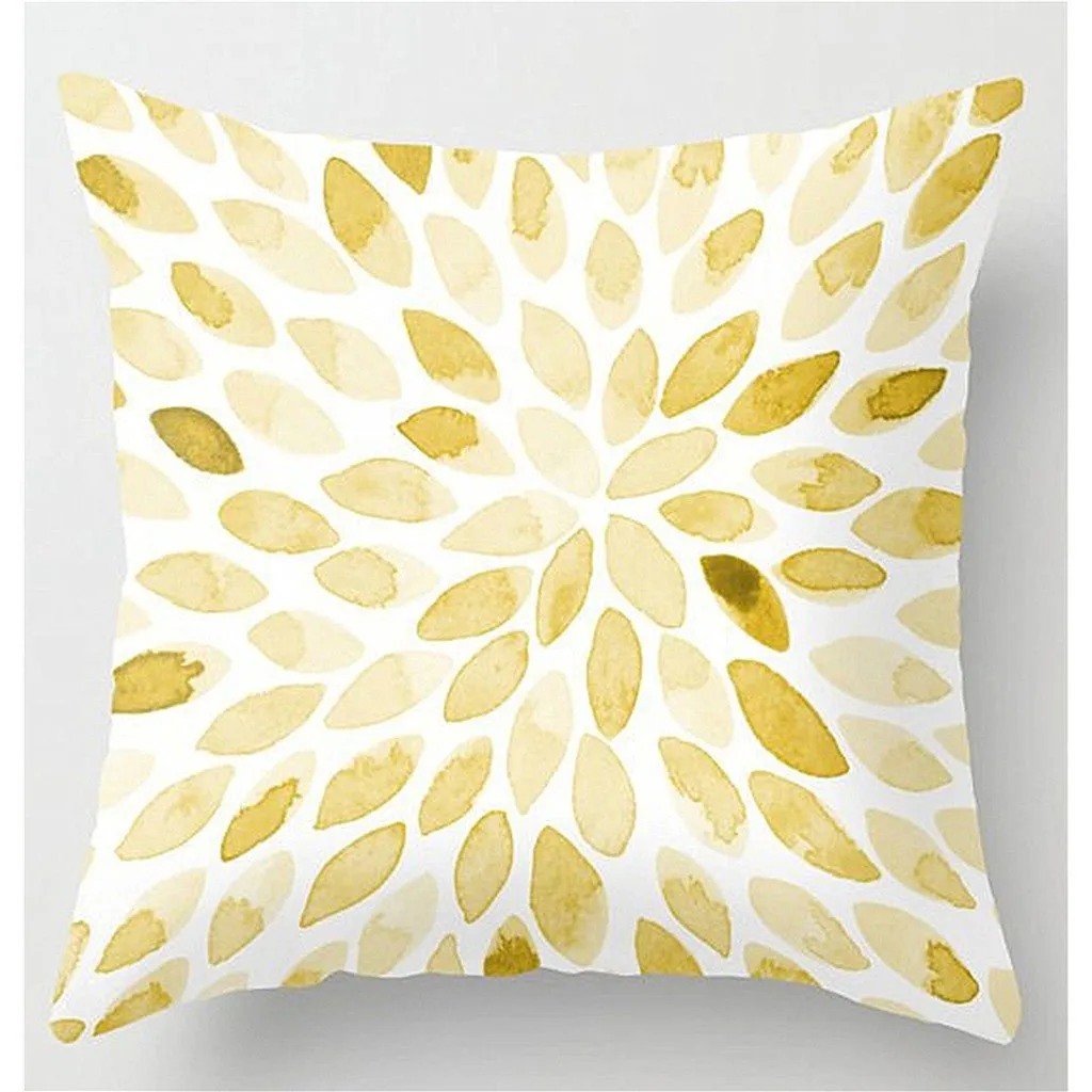 Yellow Velvet Cushion Pillowcase for Square Pillows