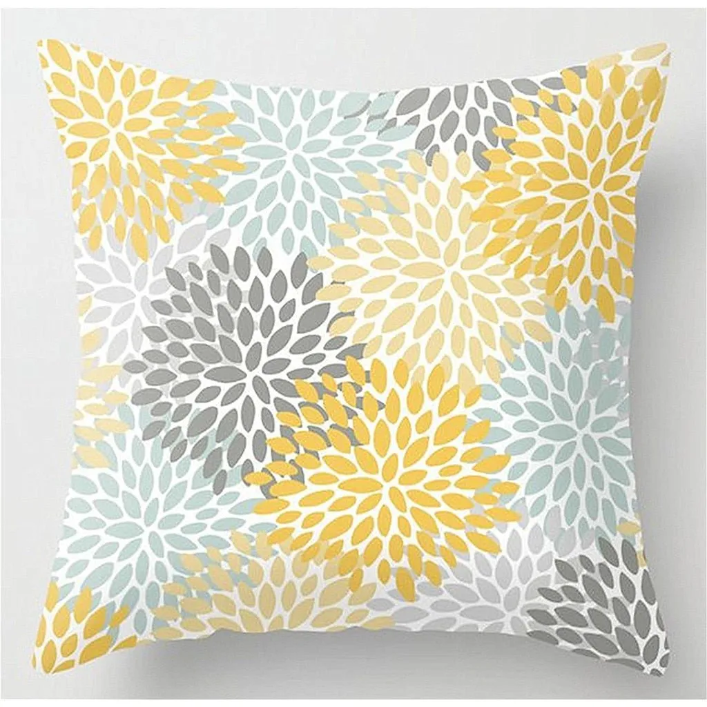 Yellow Velvet Cushion Pillowcase for Square Pillows