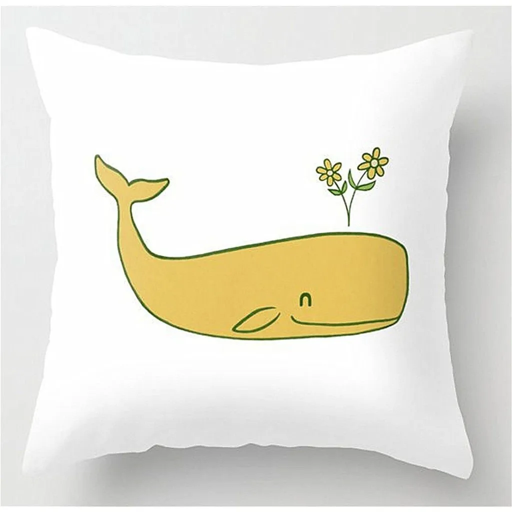 Yellow Velvet Cushion Pillowcase for Square Pillows