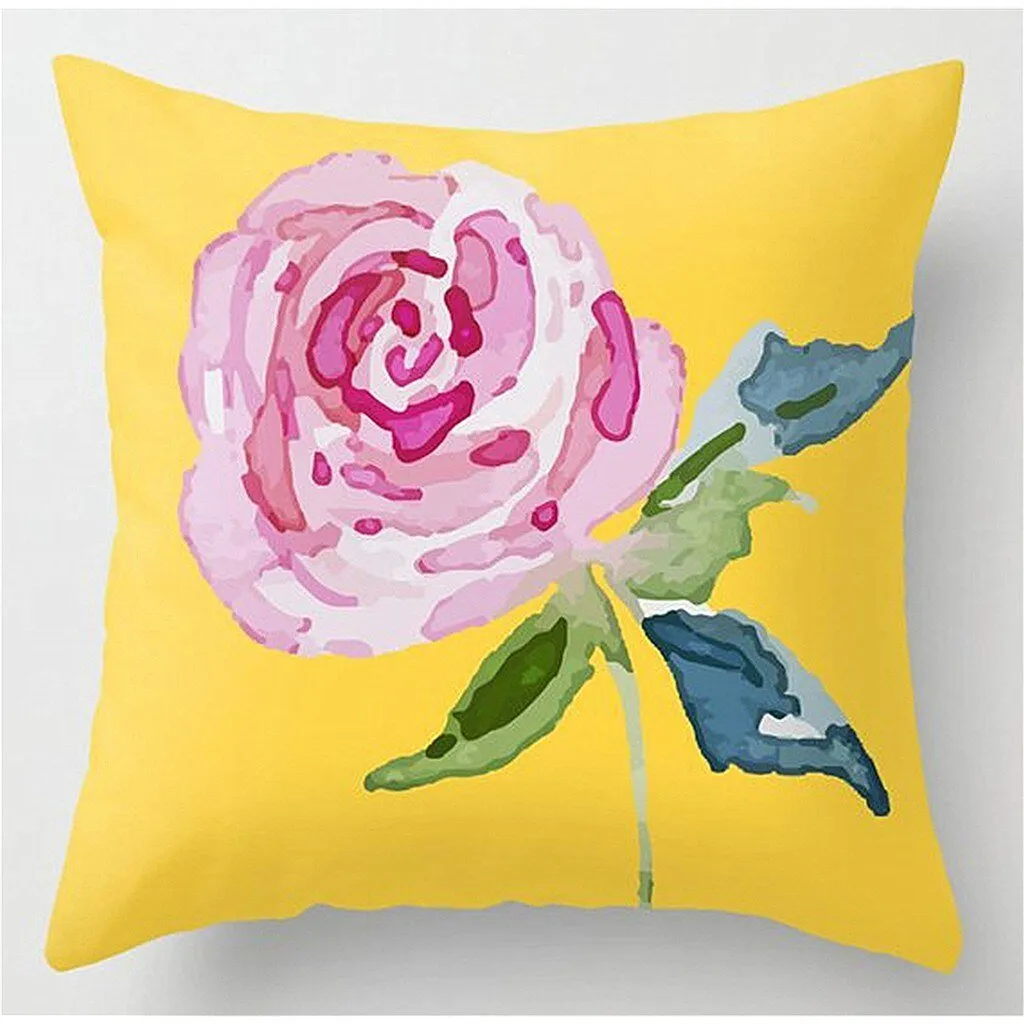 Yellow Velvet Cushion Pillowcase for Square Pillows