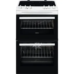 Zanussi ZCV46050WA Top 39/Main 77 Electric Cooker with Double Oven - Black / White