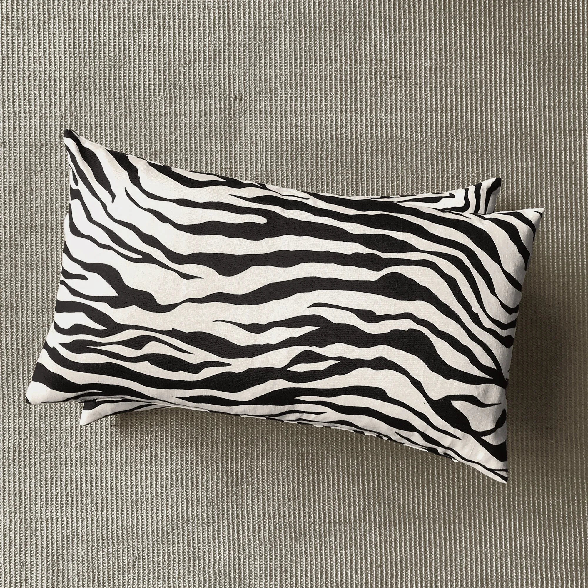 Zebra 100% Cotton Lumbar Pillow Cover 15x26