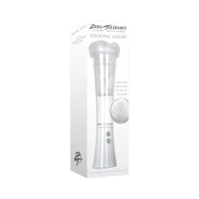 Zero Tolerance Sucking Good Rechargeable Vibrating Vacuum Pump Stroker Clear/White