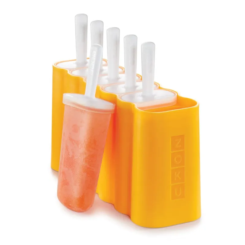 Zoku Orange Mod Ice Pop Maker with 6 Popsicle Molds | 7 x 3 x 9 inches