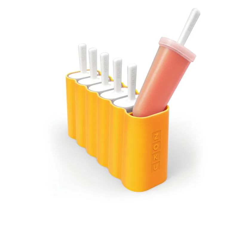 Zoku Orange Mod Ice Pop Maker with 6 Popsicle Molds | 7 x 3 x 9 inches